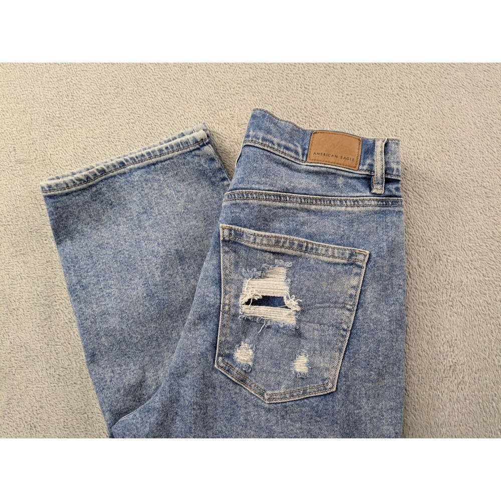 American Eagle Highest Rise 90s Boyfriend Distressed Jeans Blue Size 6 Regular - Picture 1 of 15